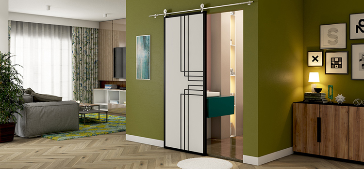 sliding bathroom door installation in Lafayette